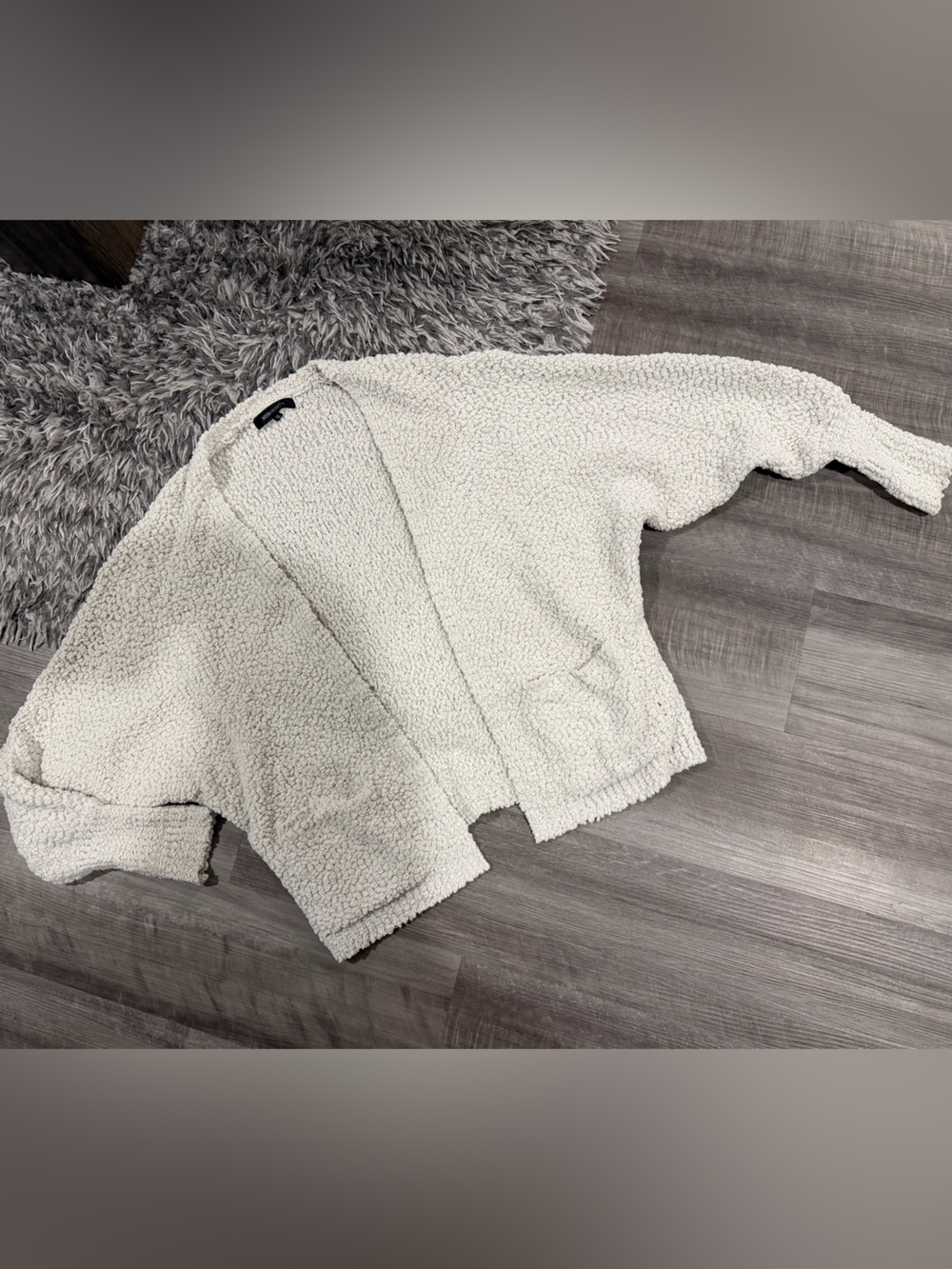 Cream Open-Knit Women's Cardigan